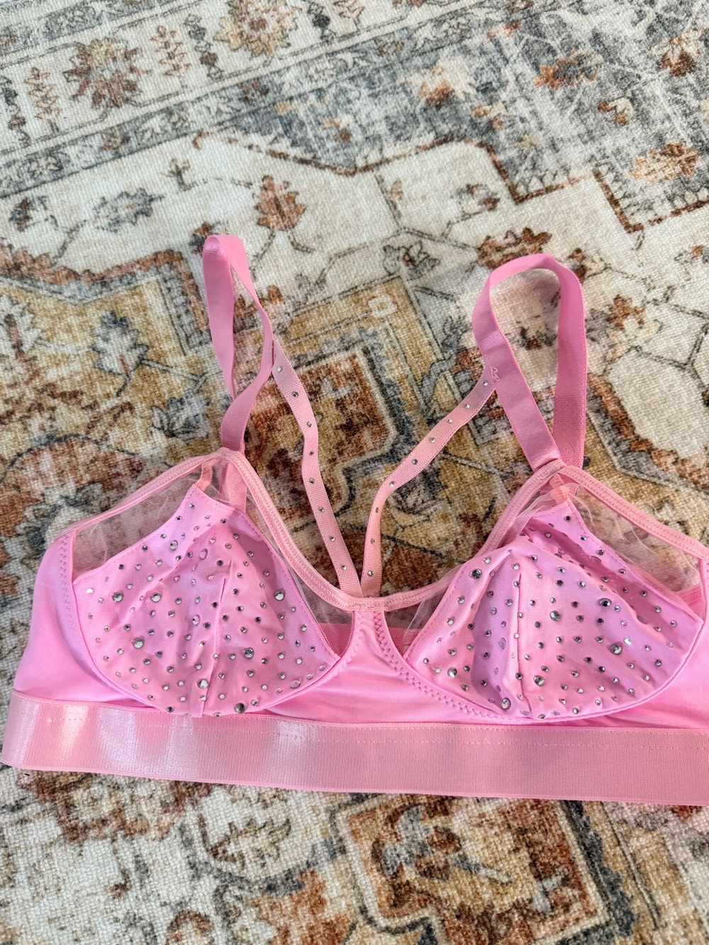 Rhinestone pink‎ bra